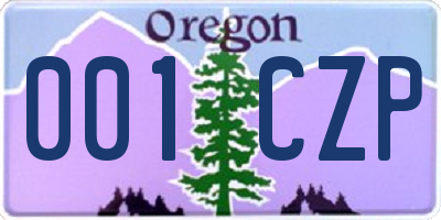 OR license plate 001CZP