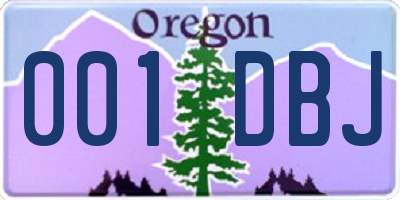 OR license plate 001DBJ