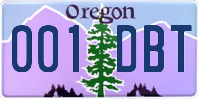 OR license plate 001DBT