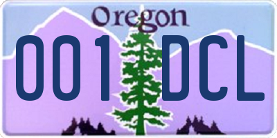 OR license plate 001DCL