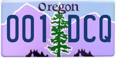 OR license plate 001DCQ