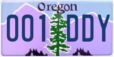OR license plate 001DDY