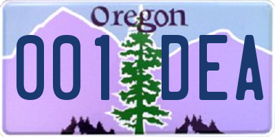 OR license plate 001DEA