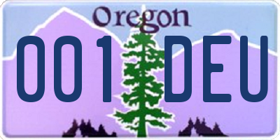 OR license plate 001DEU