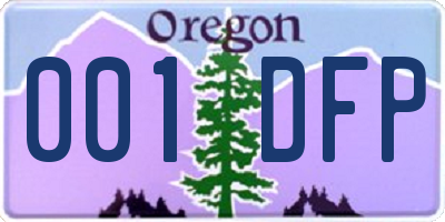 OR license plate 001DFP
