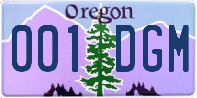 OR license plate 001DGM