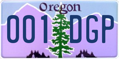 OR license plate 001DGP