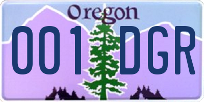 OR license plate 001DGR