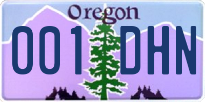 OR license plate 001DHN