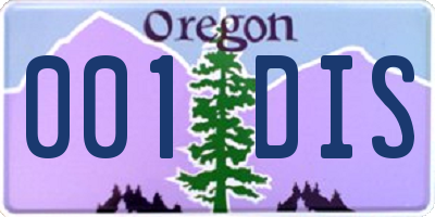 OR license plate 001DIS
