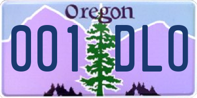 OR license plate 001DLO