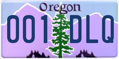 OR license plate 001DLQ