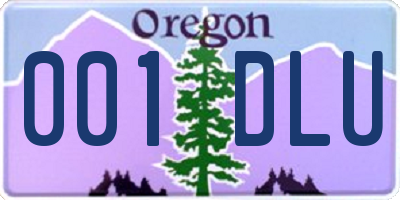 OR license plate 001DLU