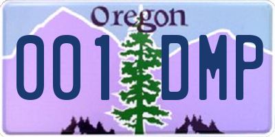 OR license plate 001DMP