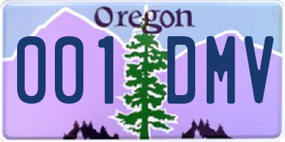 OR license plate 001DMV