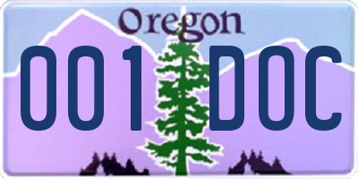 OR license plate 001DOC