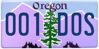 OR license plate 001DOS