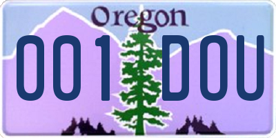 OR license plate 001DOU