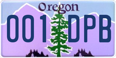 OR license plate 001DPB
