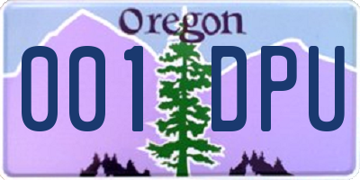 OR license plate 001DPU