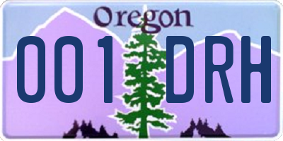 OR license plate 001DRH