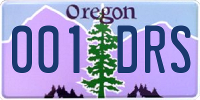 OR license plate 001DRS