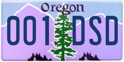 OR license plate 001DSD