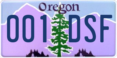 OR license plate 001DSF