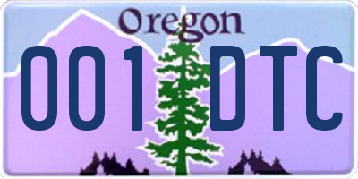 OR license plate 001DTC