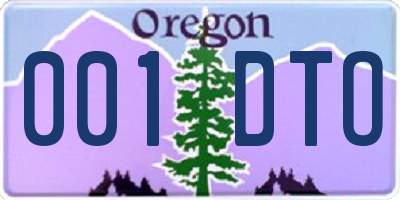 OR license plate 001DTO