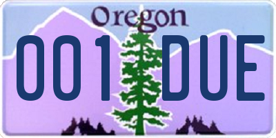 OR license plate 001DUE