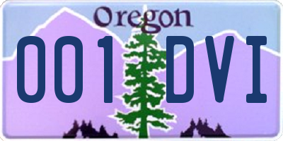 OR license plate 001DVI