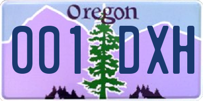OR license plate 001DXH