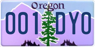 OR license plate 001DYO