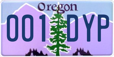 OR license plate 001DYP
