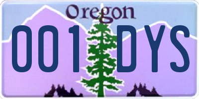 OR license plate 001DYS