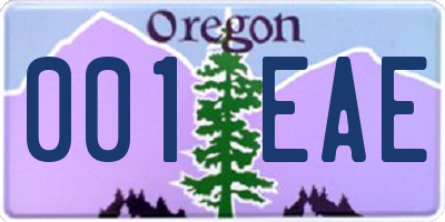 OR license plate 001EAE