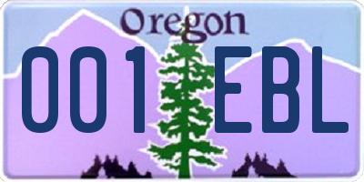 OR license plate 001EBL