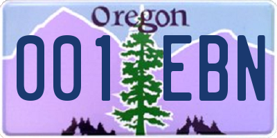 OR license plate 001EBN