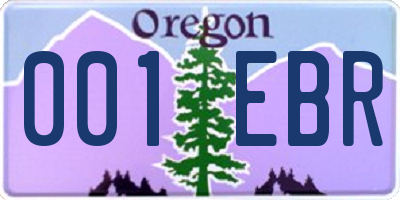 OR license plate 001EBR