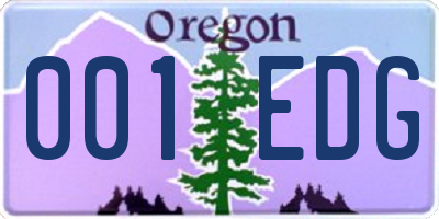 OR license plate 001EDG