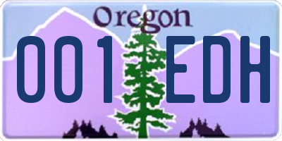 OR license plate 001EDH
