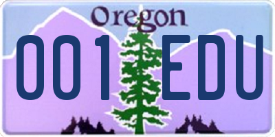 OR license plate 001EDU