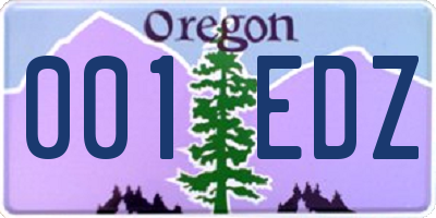 OR license plate 001EDZ