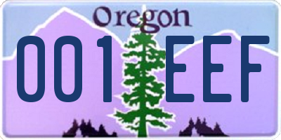 OR license plate 001EEF