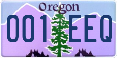 OR license plate 001EEQ