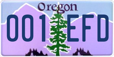 OR license plate 001EFD