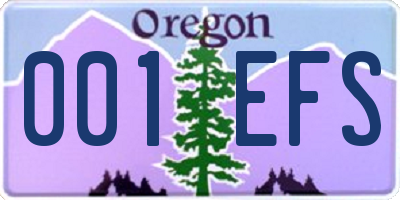 OR license plate 001EFS
