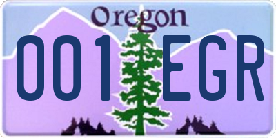 OR license plate 001EGR
