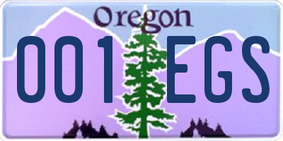 OR license plate 001EGS